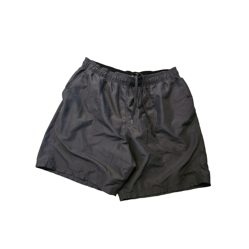 Speedo Mens Swim Trunks Charcoal Gray Mesh Lined Board Shorts L beach comfort